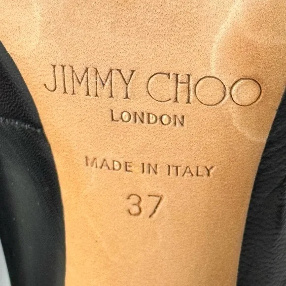 Jimmy Choo Venice black leather multi strap 100 MM pump size 7